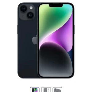 iPhone 14 - Hej säljer en nästan helt ny iPhone 14, använd i 4 månader batterihälsan är på 91 telefonen är på 128GB, har några små skrapor i sidan men inget som märks ifall du har på ett skal telefonen fungerar felfritt tveka inte för att skriva om info 