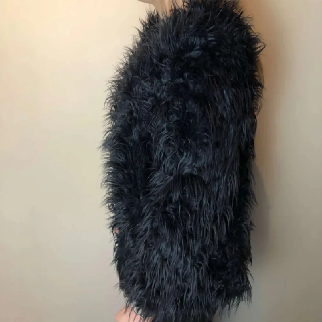 svart pälsjacka - 91