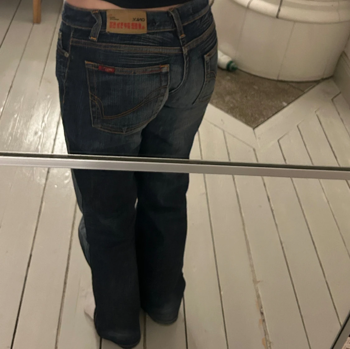 lågmidjade jeans - 90