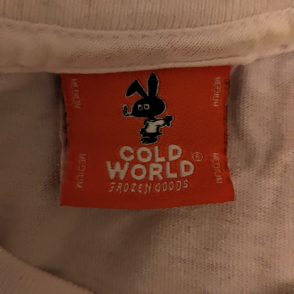 As fet cold world frozen goods tshirt  Skick 8.5/10 använd några gånger men har bara legat i garderoben på sistone Storlek M sitter som M Bara skriv om det finns frågor :). T-shirts.