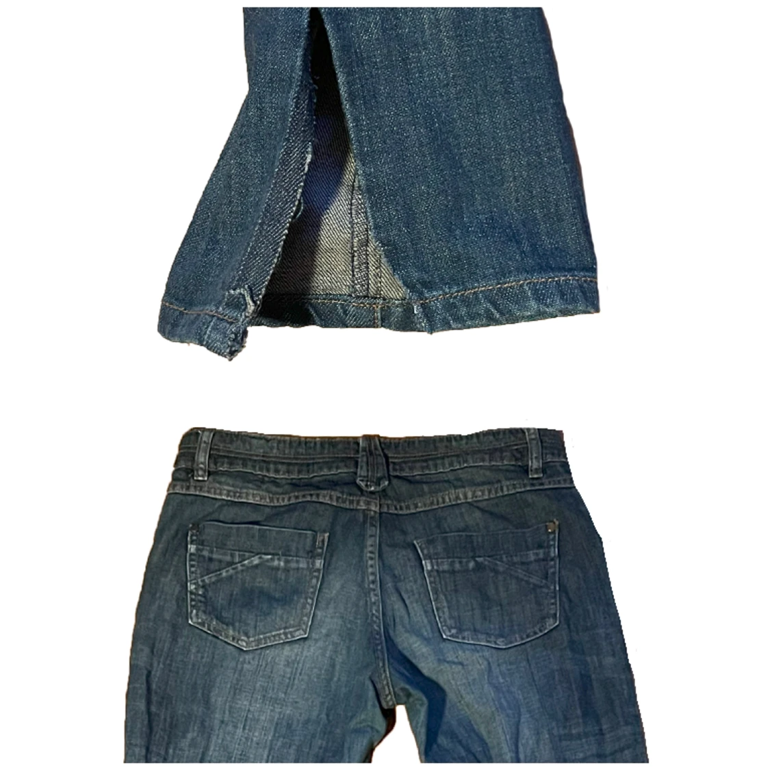 lågmidjade jeans med slit - 91