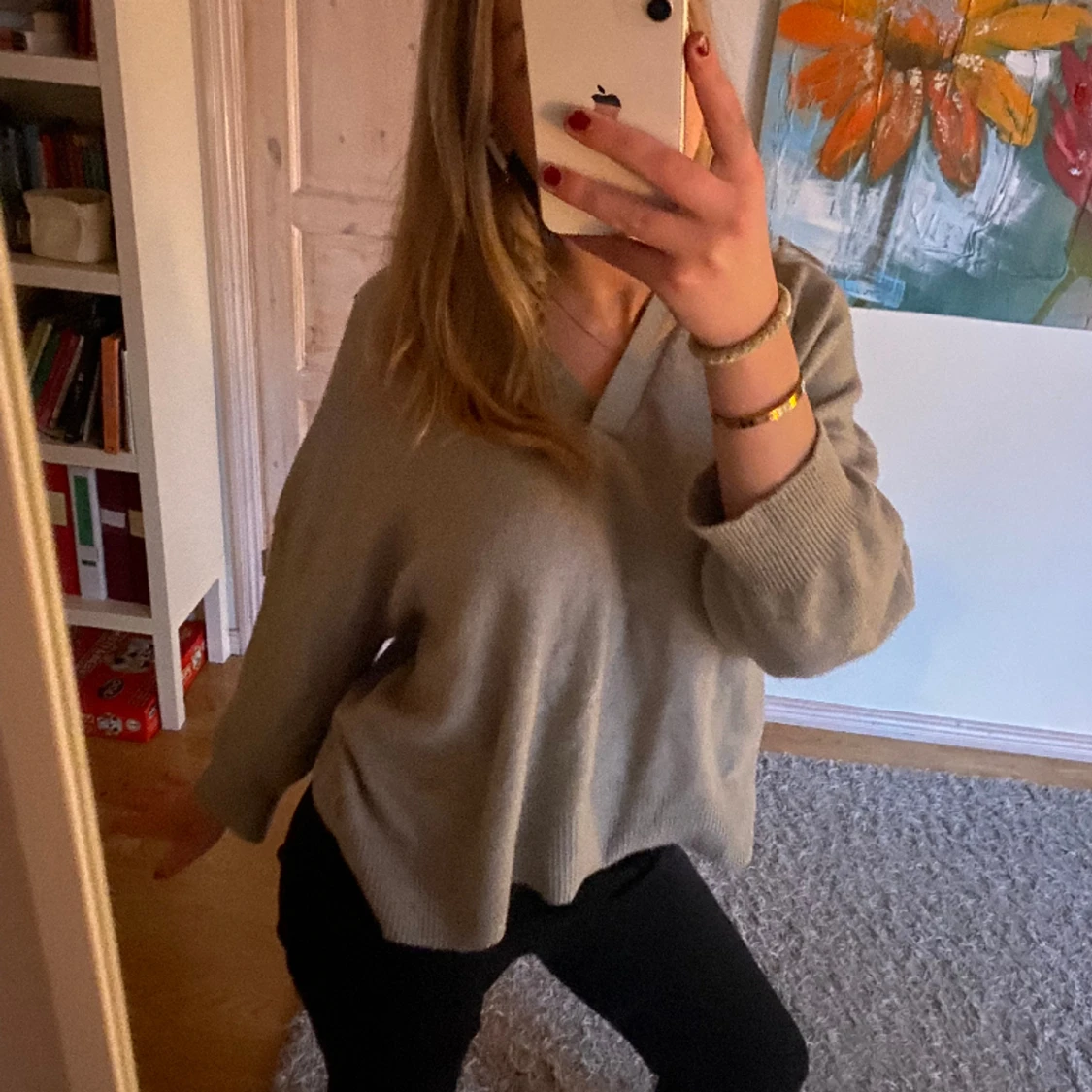 Jättefin grön tröja 💕 - 90