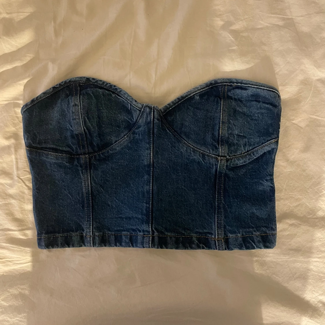 Korsett topp i denim 