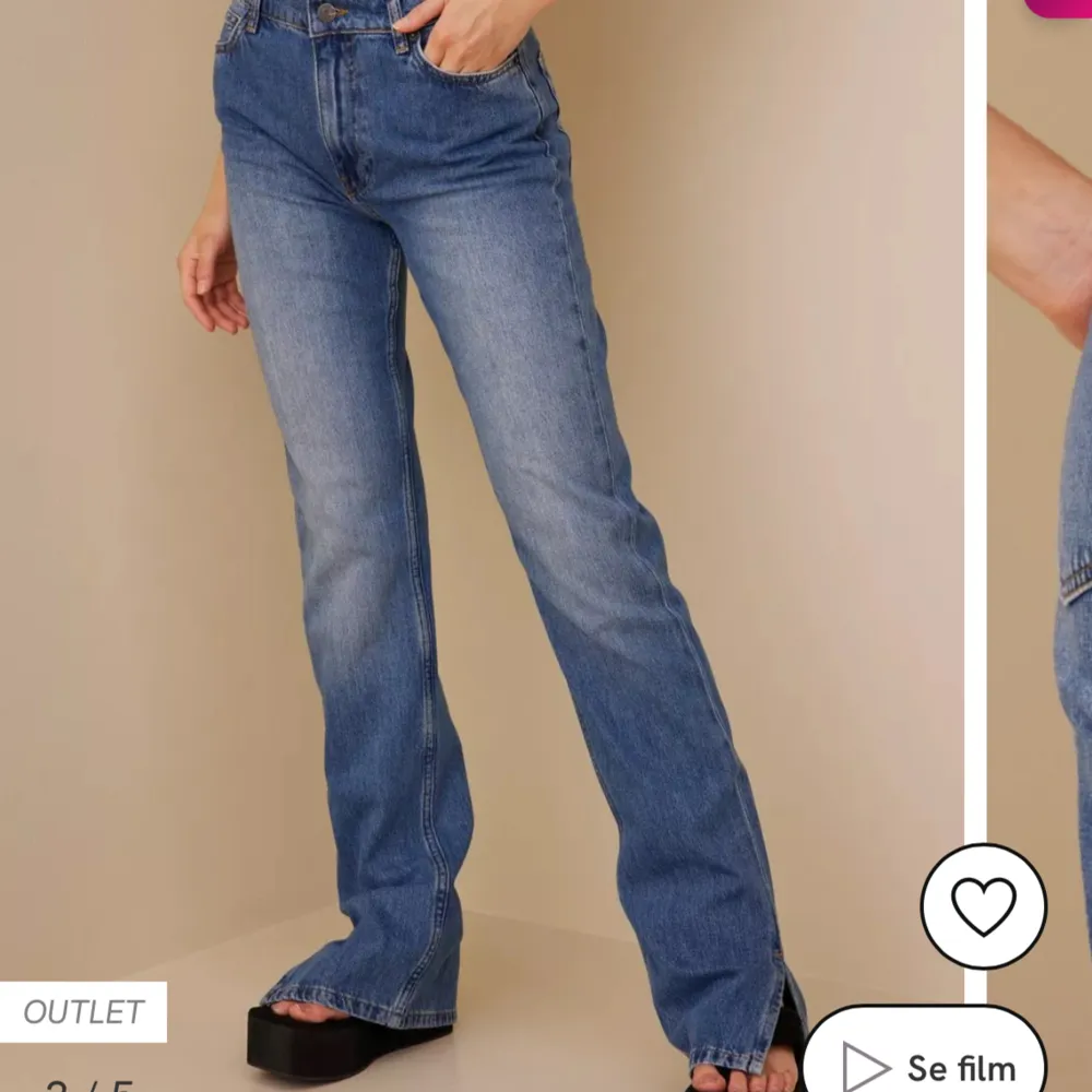 Fina men tyvärr för långa för mig, knappt använda💞. Jeans & Byxor.