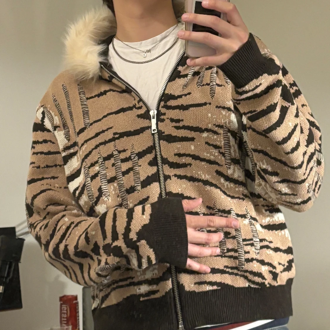 tiger knit hoodie - 91
