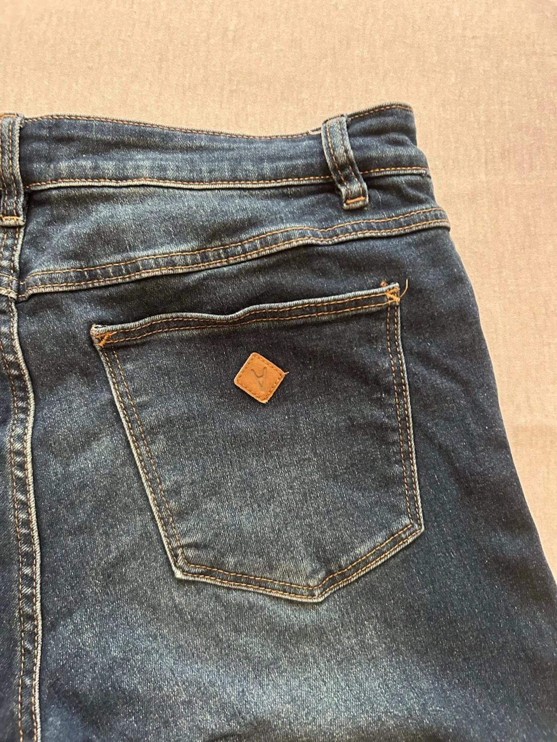 Blå raka jeans med låg midja - 1