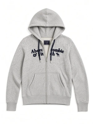 Abercrombie & Fitch zip sällsynt S - Grå vintage A&F zip hoodie, en sällsynt modell och väldigt snygg. Jätte fint skick och tröjan är jätte skön. Storlek L men sitter mer som S.
