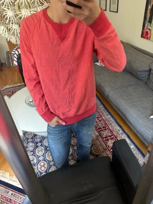 Sweatshirt med ribbade muddar - En enkel och snygg sweatshirt i en supercool färg med rund halsringning och ribbade muddar vid ärmslut och nederkant. 