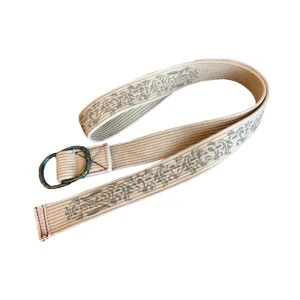 Vintage ljusrosa mönstrat bälte/ skärp, y2k/ cyber/ alt/ 2000s/ 2000tal/ accessoarer - Snyggt ljusrosa tygskärp med ljusgråa detaljer på!