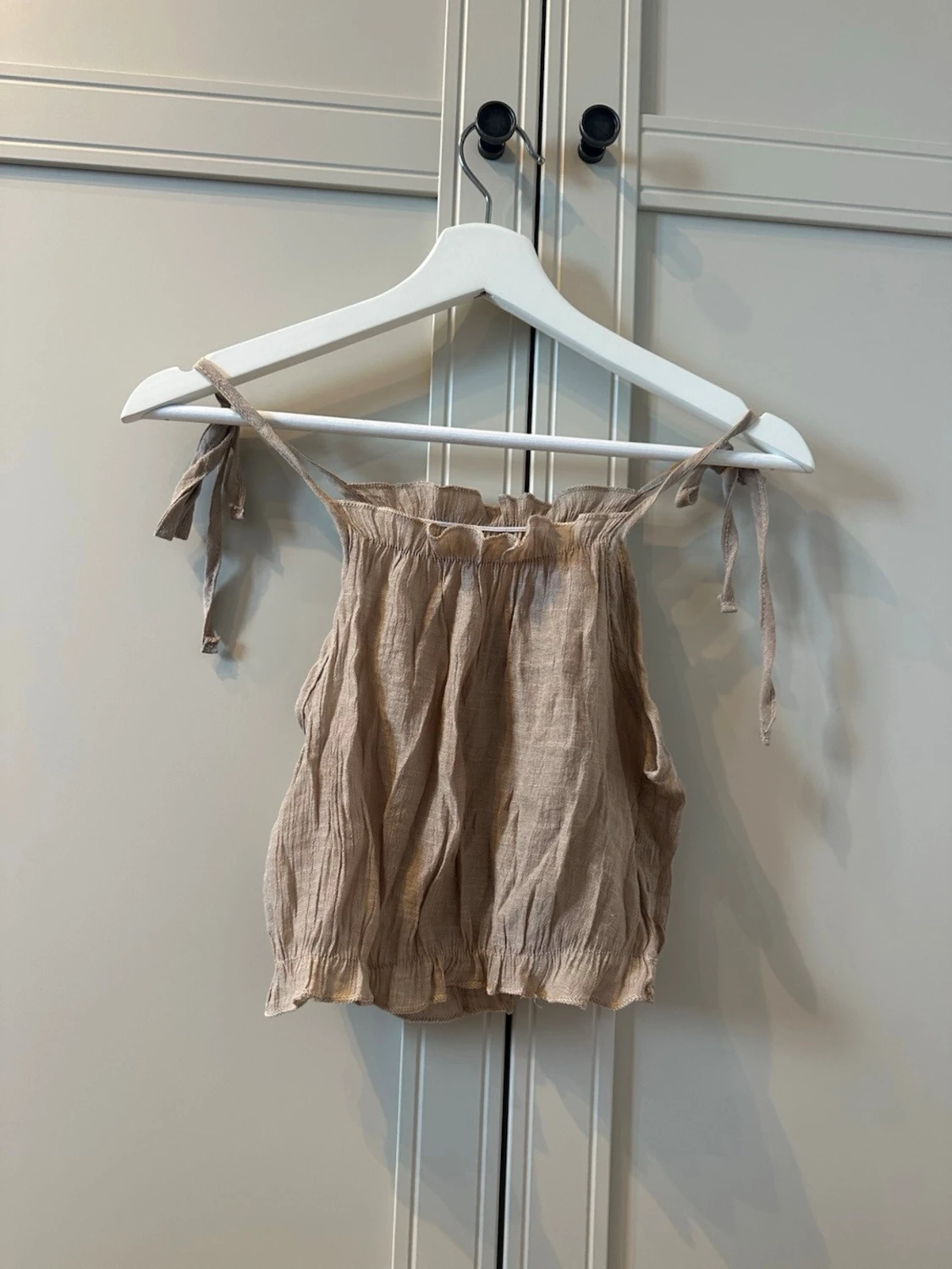 Beige linnetopp - 1