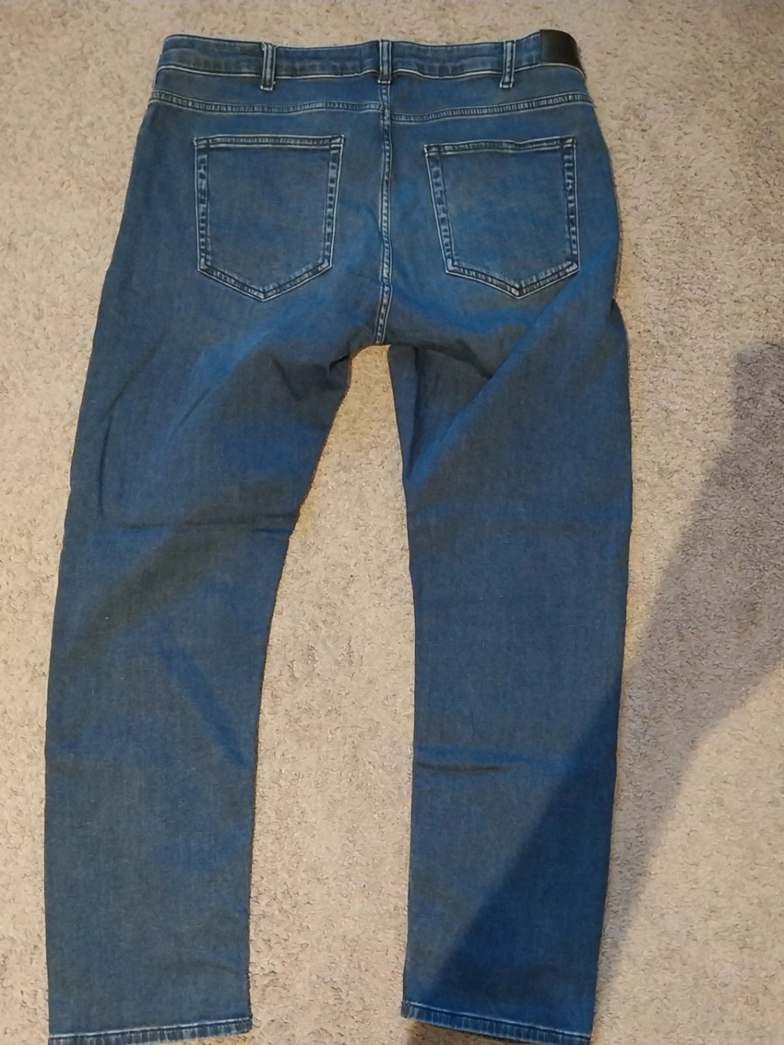 Blå raka jeans med dragkedja - 3