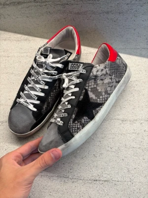 Helt nya sällsynta golden goose skor 43 - Brutalt snygga populära och eftertraktade helt nya golden goose skor storlek 43. Väldigt sköna och perfekta nu till hösten för sig som vill ha unika skor. Helt ny så superfint skick och tveka inte vid minsta fråga eller fundering!