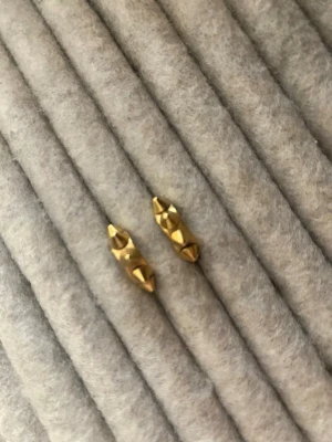 Guldiga örhängen med nitar - Guldiga Edblad örhängen, Dom är köpta för 349kr! Har använt dom men ser fortfarande nya ut! 💕