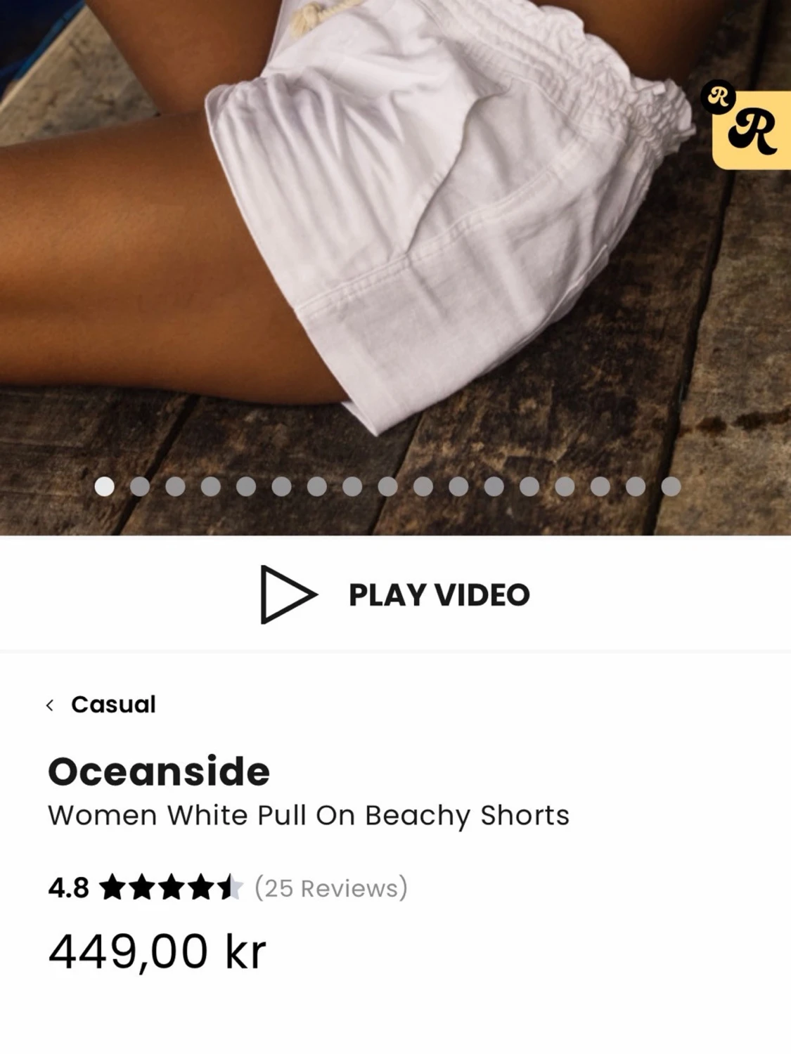 Vita lågmidjade linneshorts från Roxy - 5