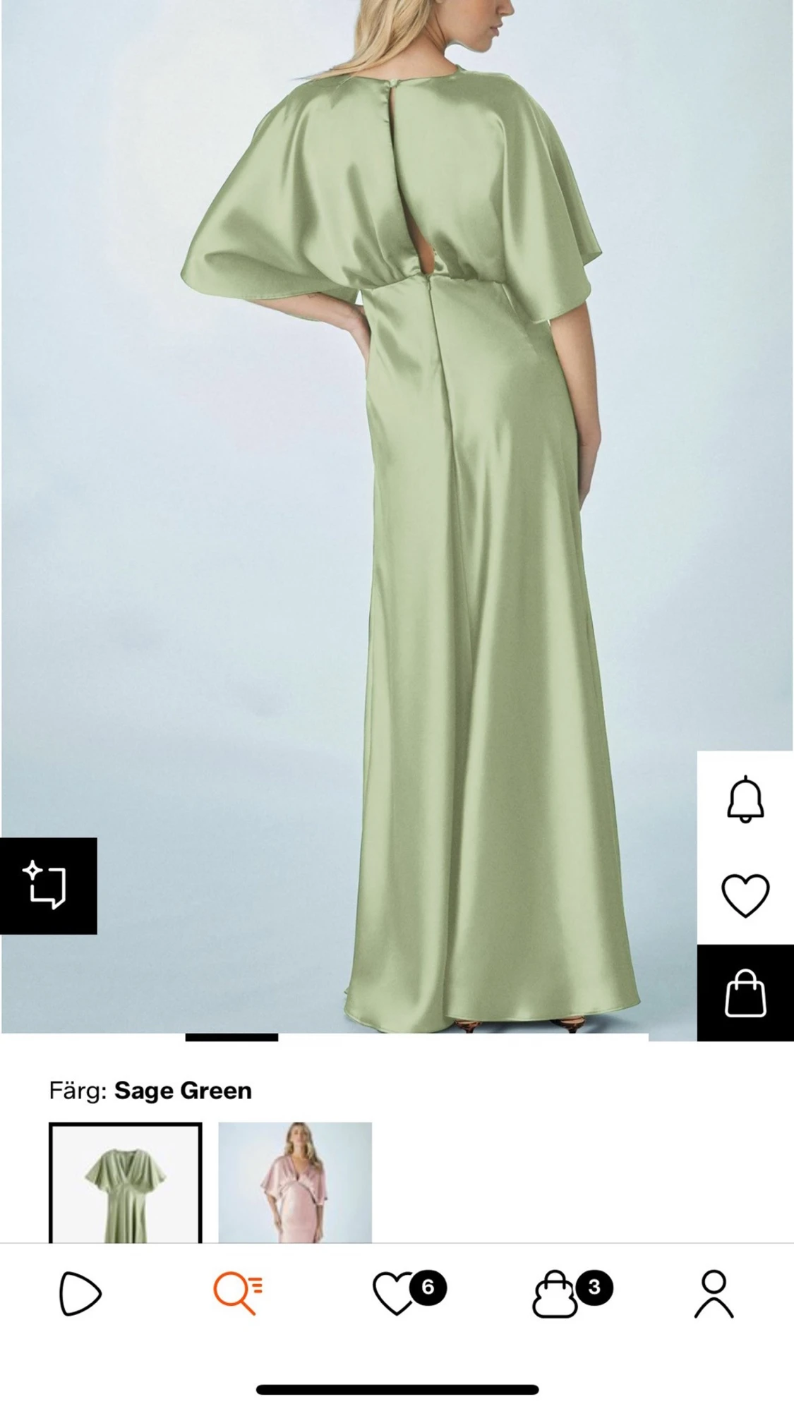 Ljusgrön maxiklänning i satin - 1