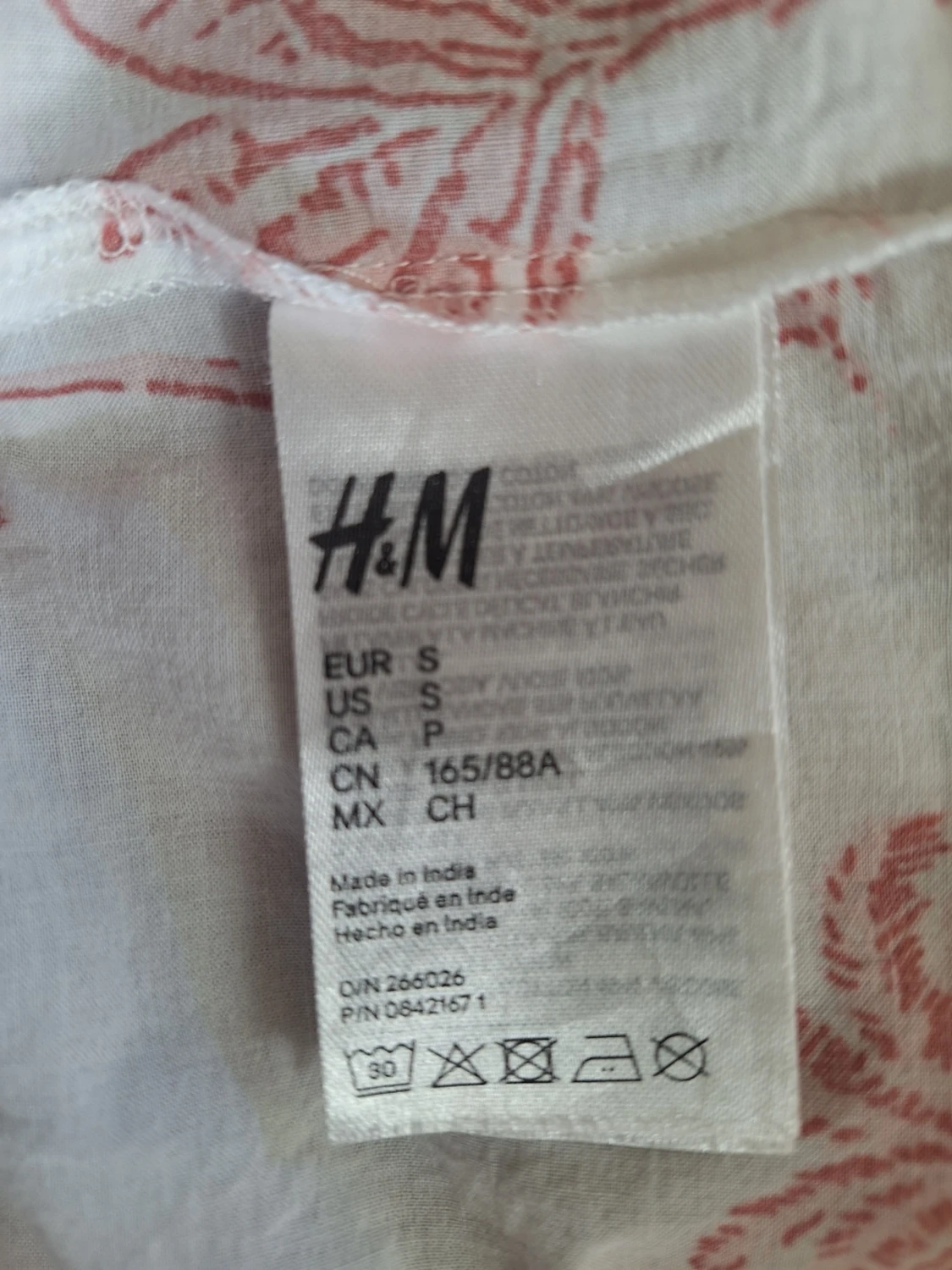 Vit långklänning H&M med palmmönster - 3
