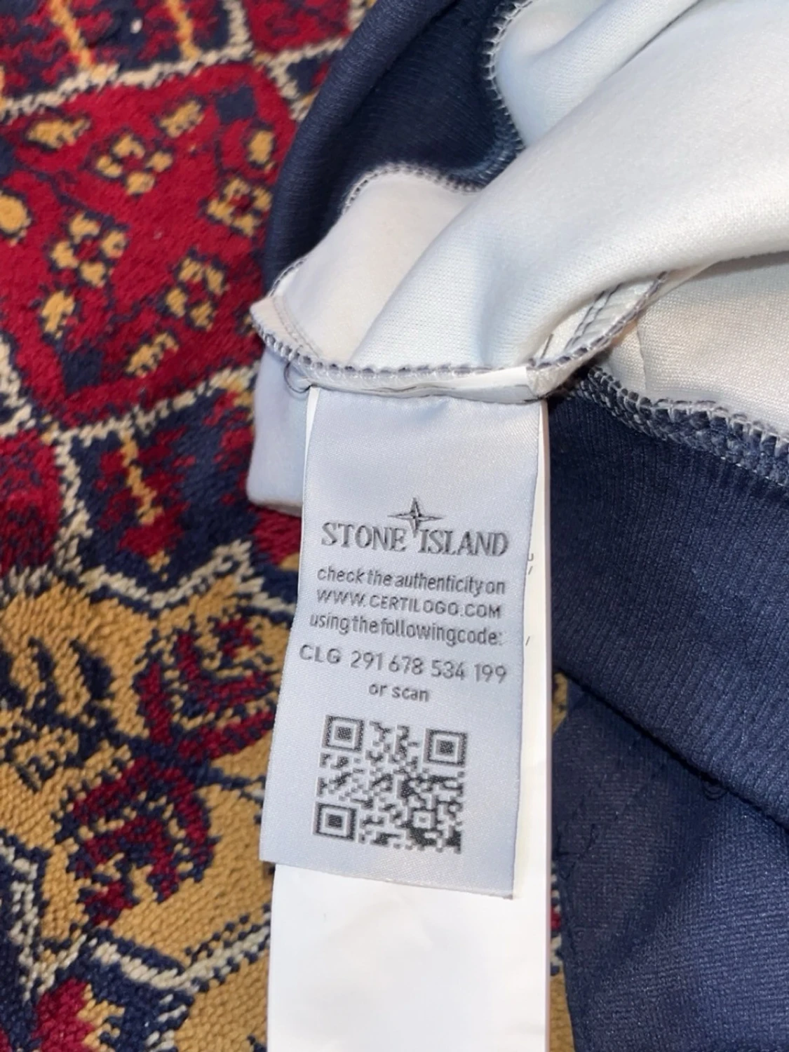 Mörkblå zip hoodie med huva - 4