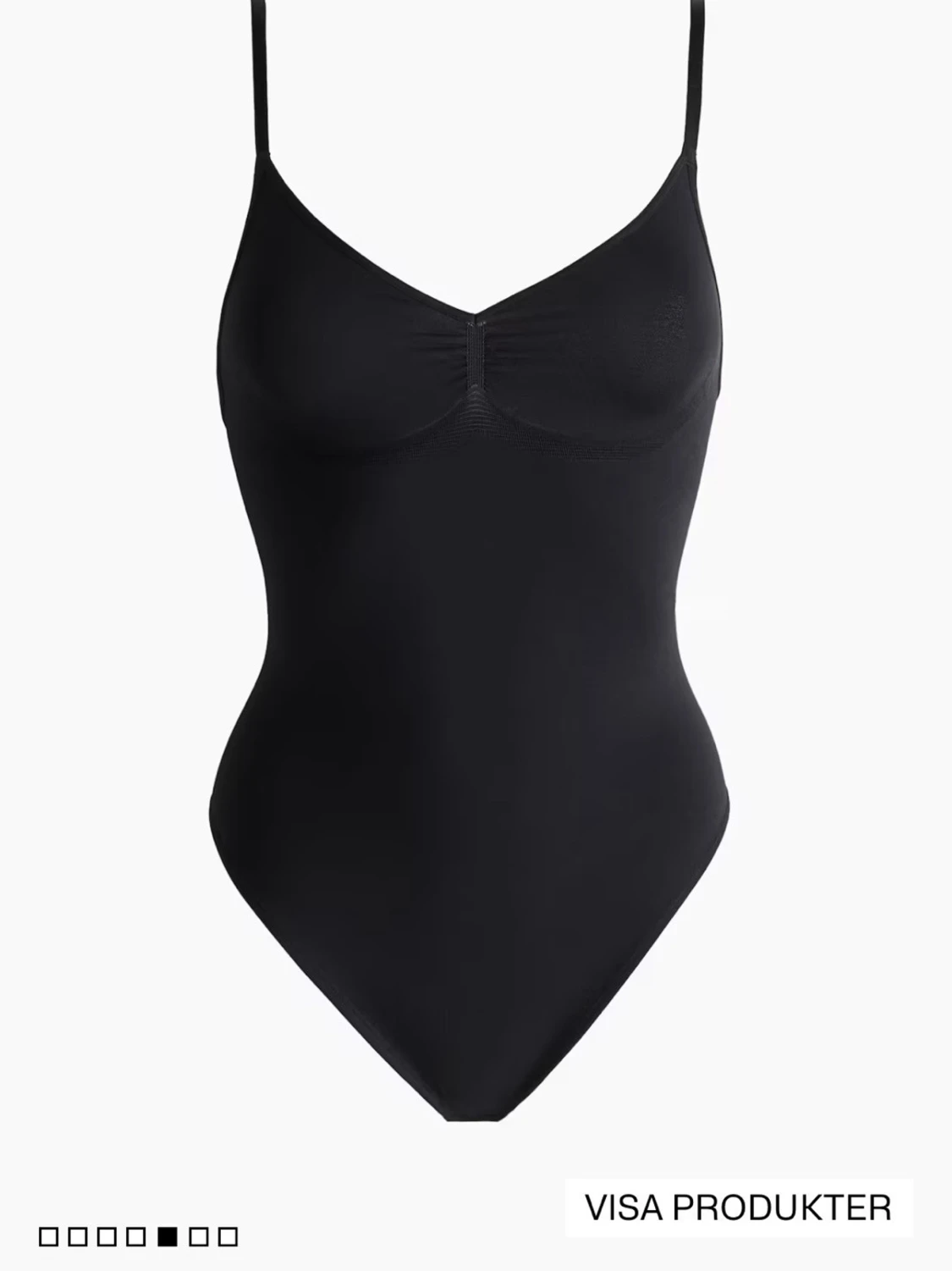 Svart sömlös body med smala band