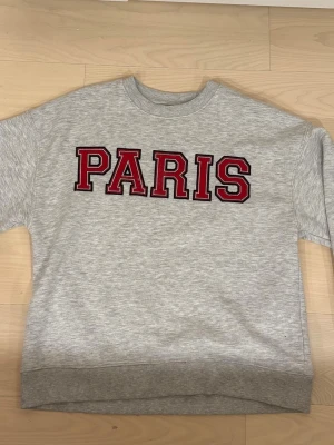 Grå hoodie med PARIS-tryck - Skitsnygg och supermysig grå collegetröja med PARIS tryck på framsidan från Gina tricot🫶 perfekt både som myströja och till vardags. (Lite oversized).