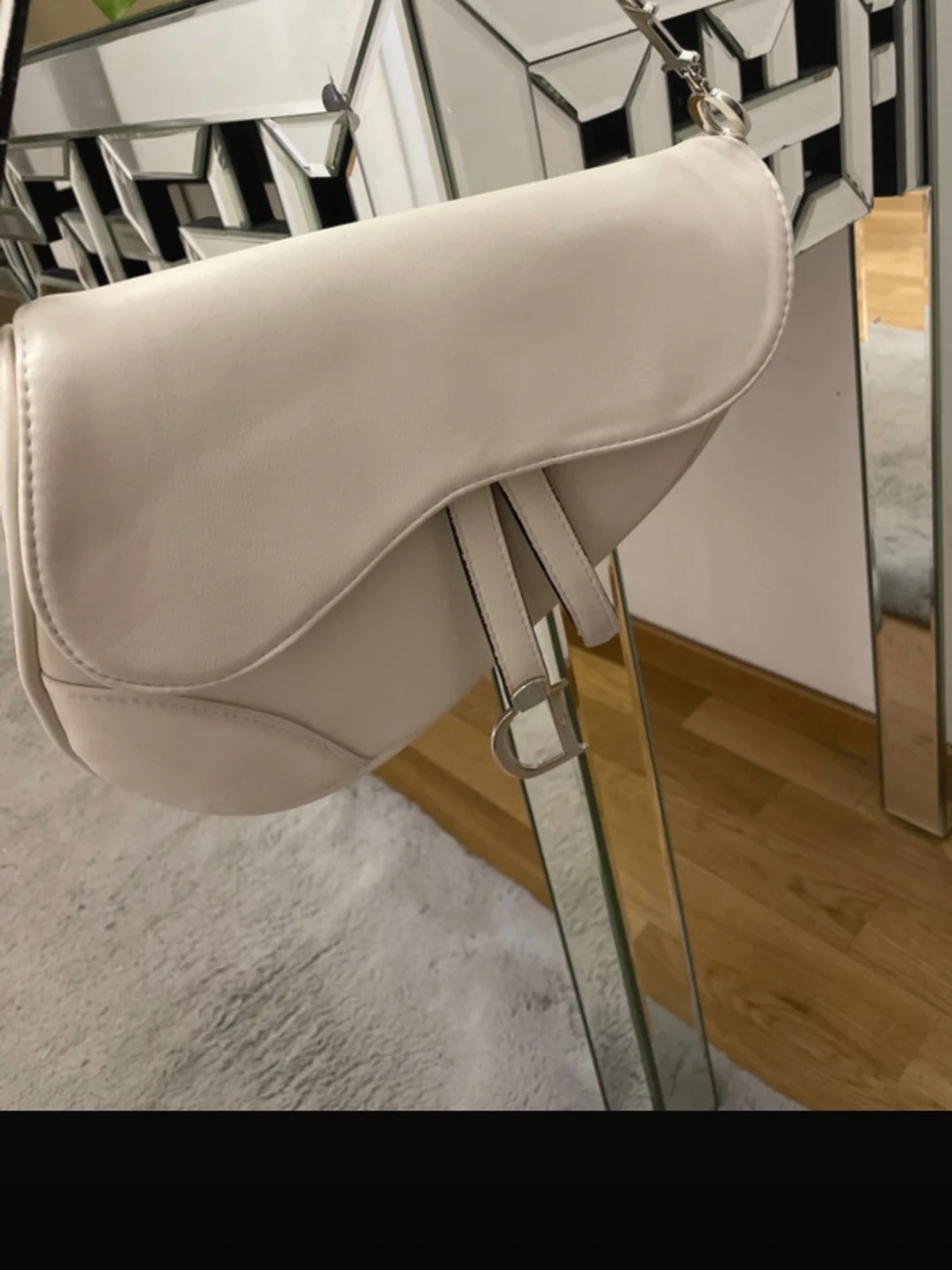 Vit Dior Saddle Bag i läder - 2