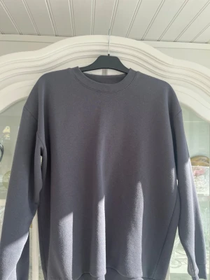 Grå sweatshirt från SMOG relaxed fit - En enkel och stilren grå sweatshirt från SMOG i relaxed fit. Tröjan har rund halsringning med ribbad kant och långa ärmar. Perfekt för en avslappnad look och lätt att matcha med andra plagg.