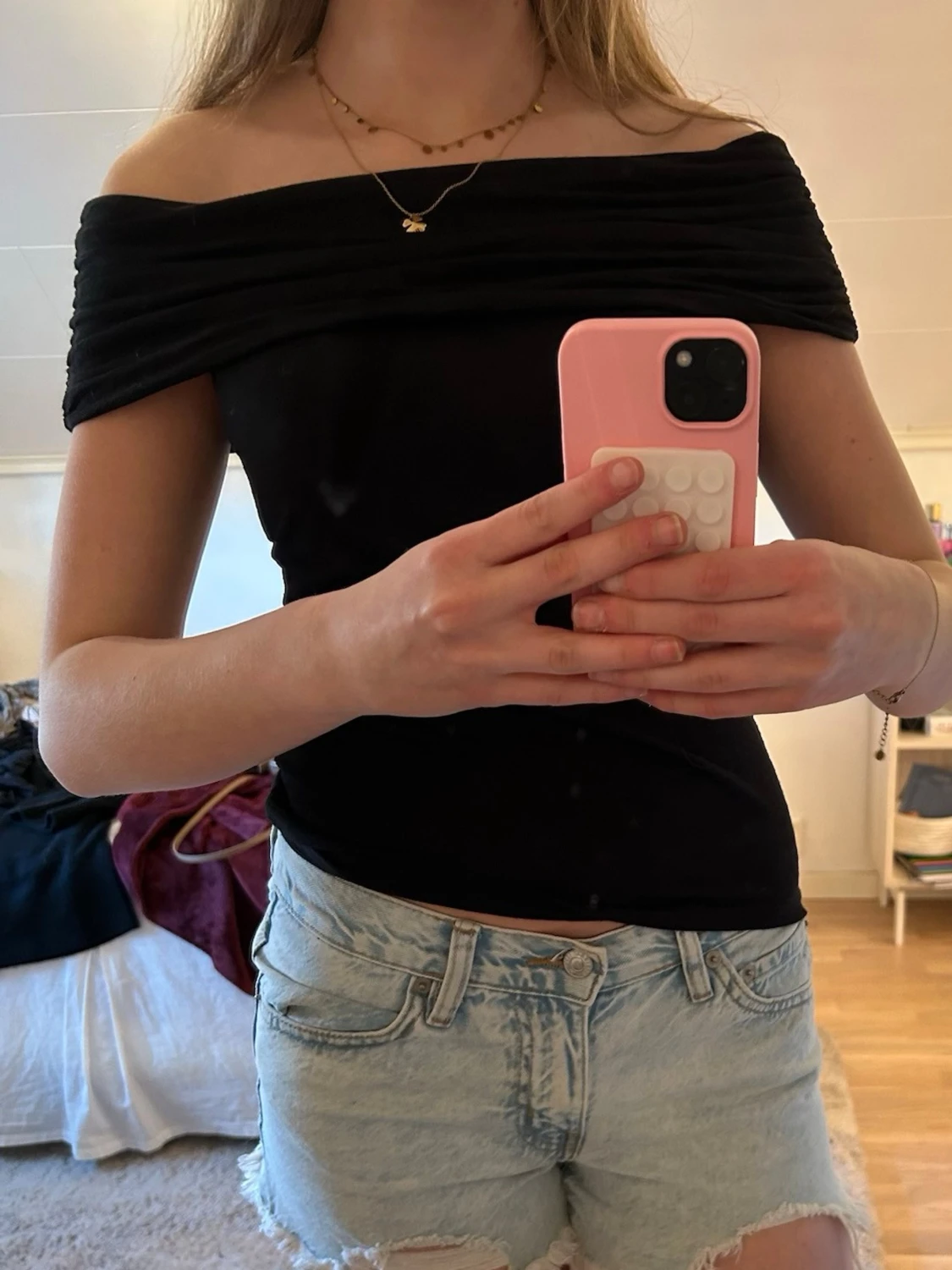 Svart offshoulder topp - 3