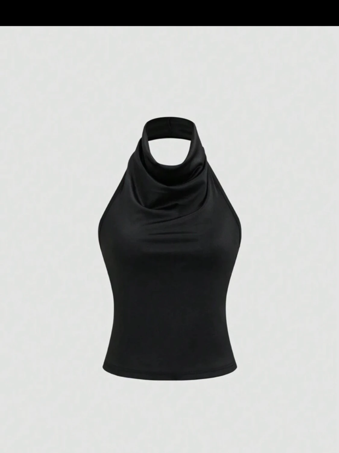 Svart halterneck topp i satin