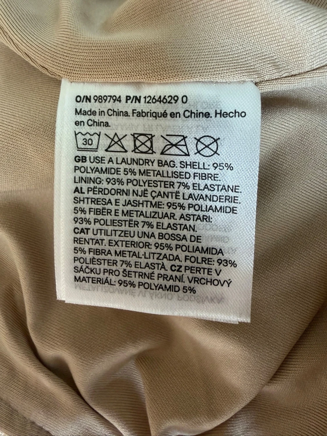  Champagne, Färg-ad paljett maxiklänning H&M - 3