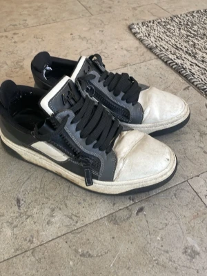 Giuseppi zanotti sneakers - Jättesnygga sneakers som är köpta för 9000kr. De är i okej skick. Synliga defekter men har mycket kvar i sig. Inget som påverkar användningen avsevärt alls. Säljer billigt då de är för små