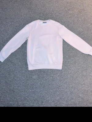 Ljus lila basic sweatshirt - En enkel ljuslila sweatshirt med rund hals och långa ärmar. Tröjan har ribbade muddar vid ärmslut och nederkant. Perfekt för en clean och avslappnad stil. Har en liten färgfläck på armbågen