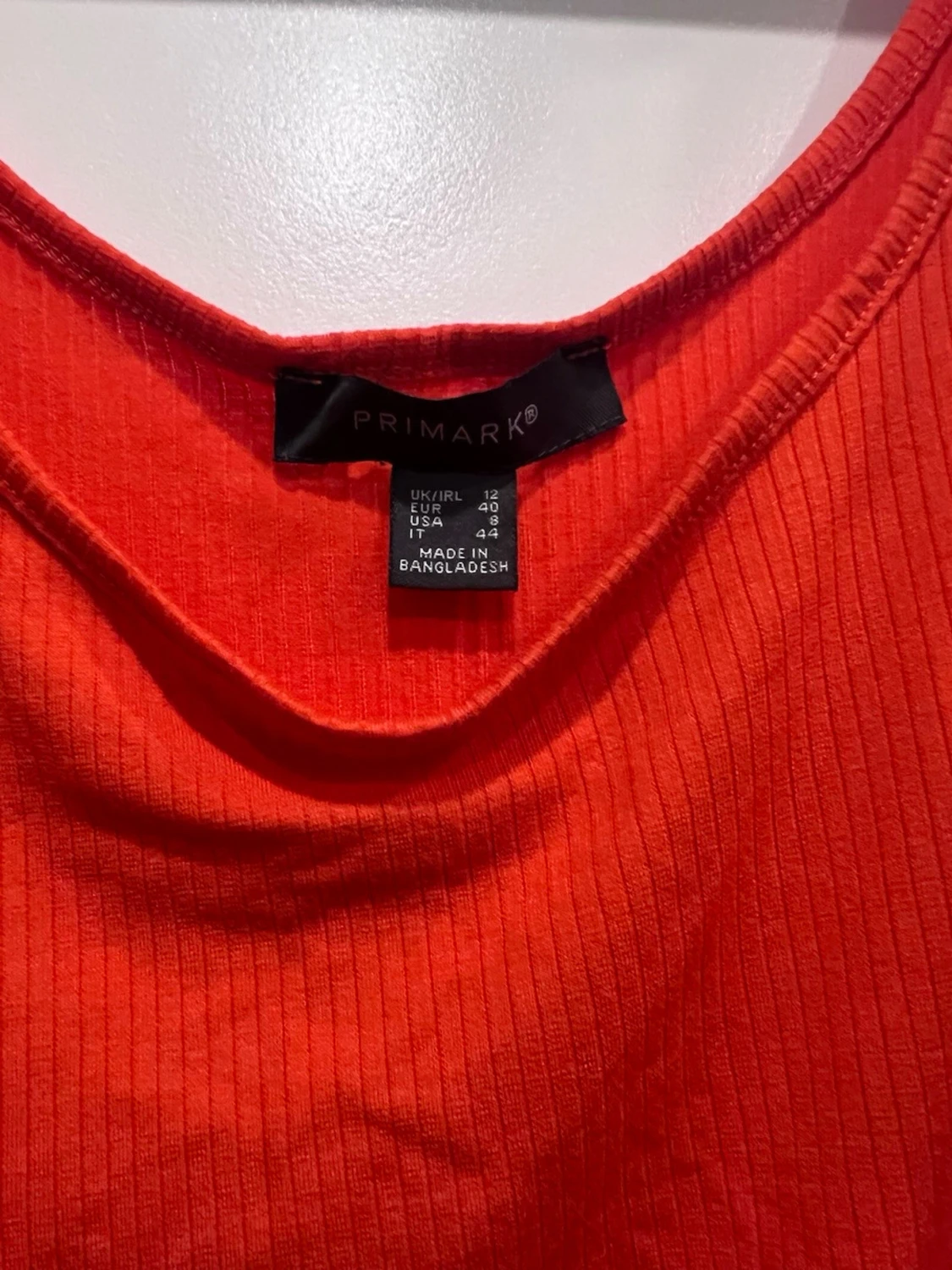 Röd/orange ribbad body från Primark - 1