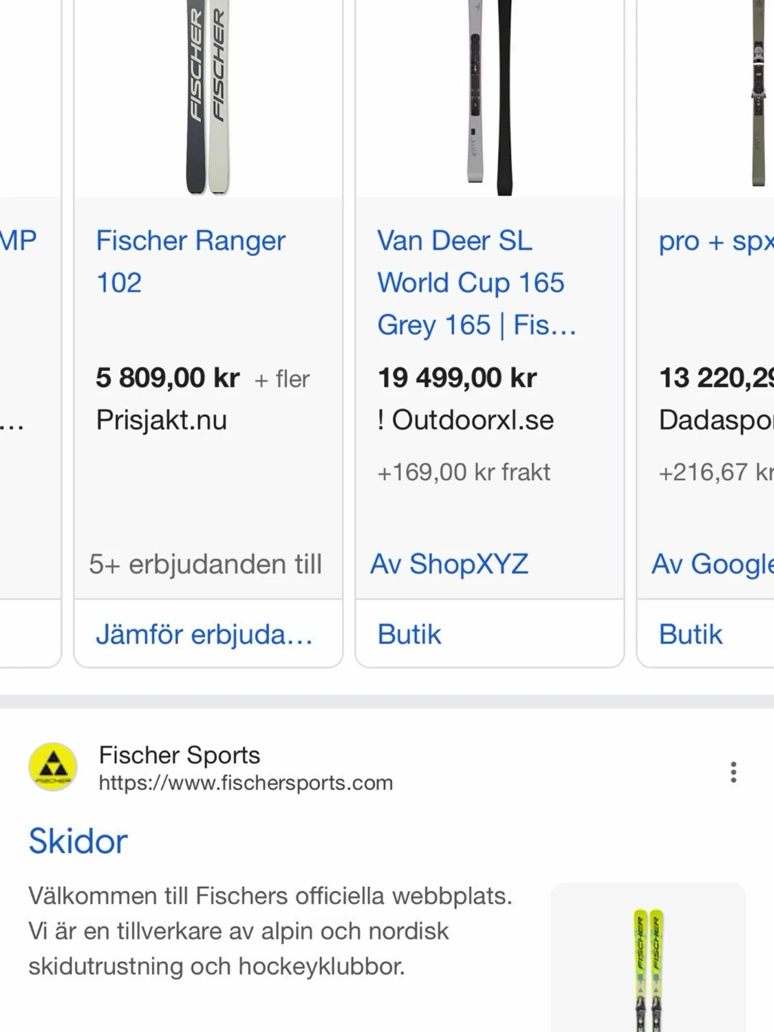 Fischer skidor&  pjäxor Säljs Som Paketpris!  - 2