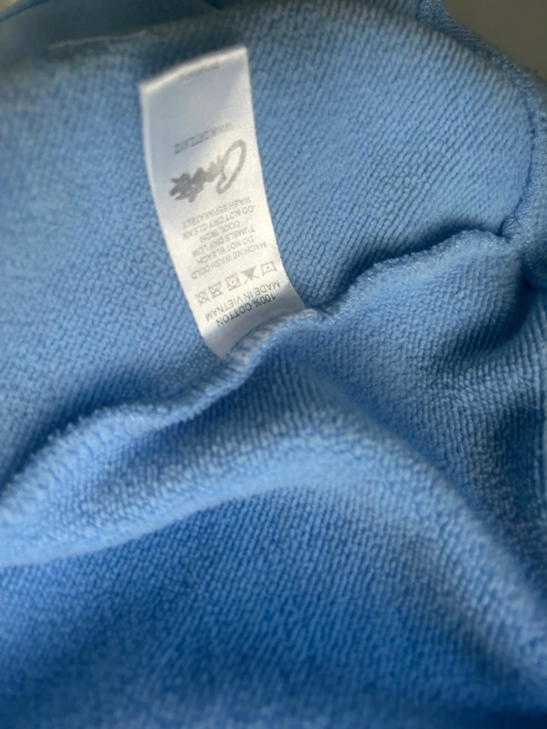 Ljusblå zip hoodie med broderad logga - 5