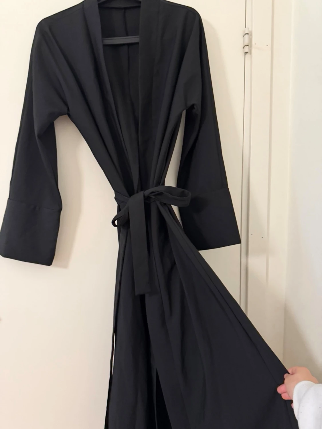Svart lång abaya med skärp