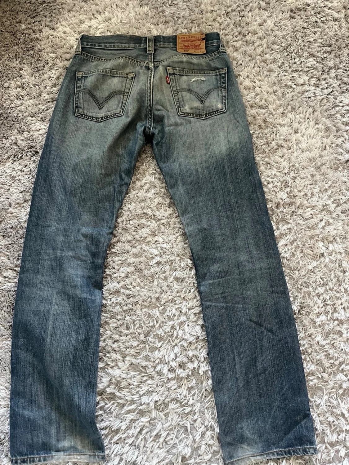 Levi's 501 raka blå jeans - 1