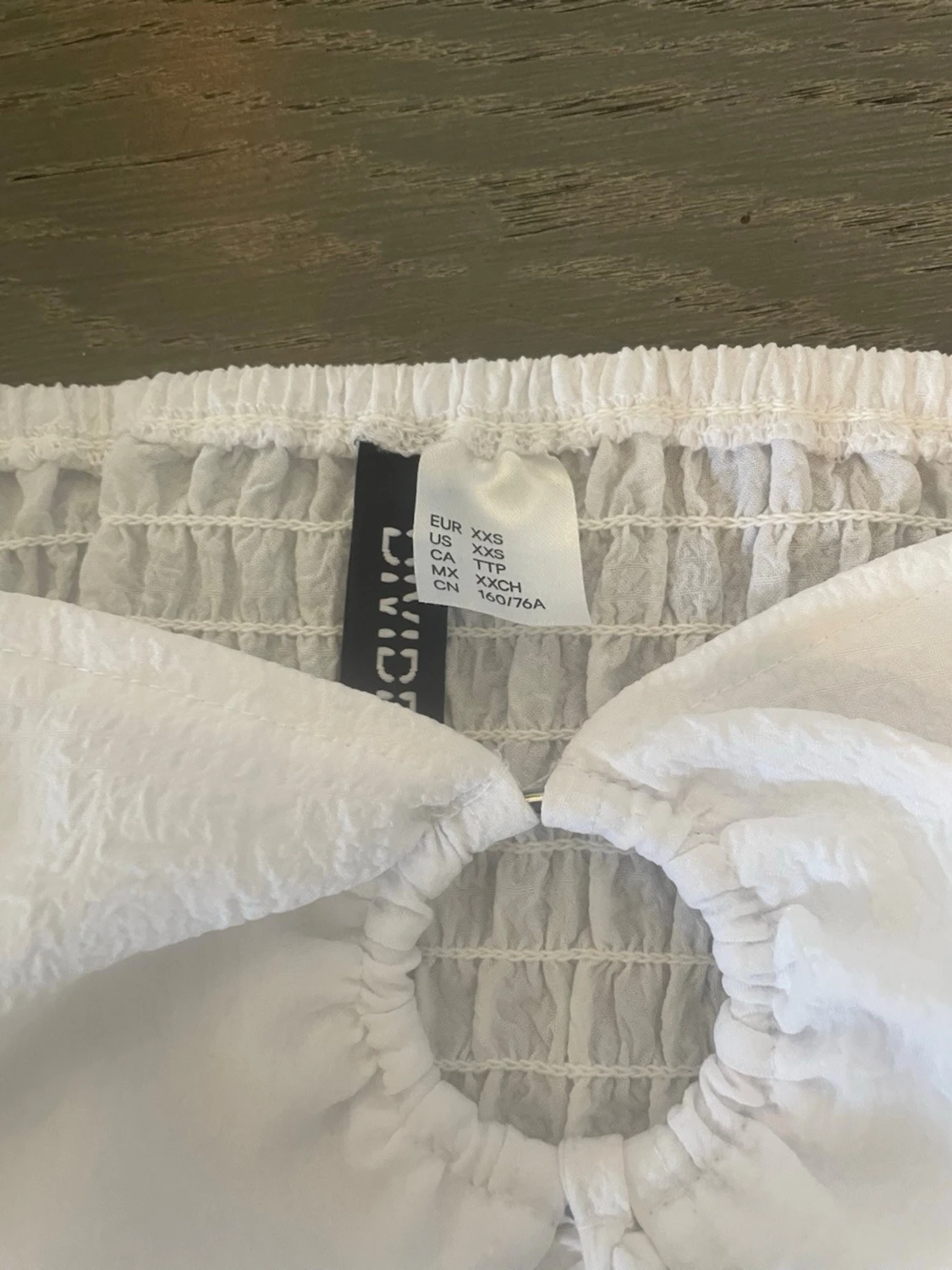 Vit croppad blus med puffärmar - 3