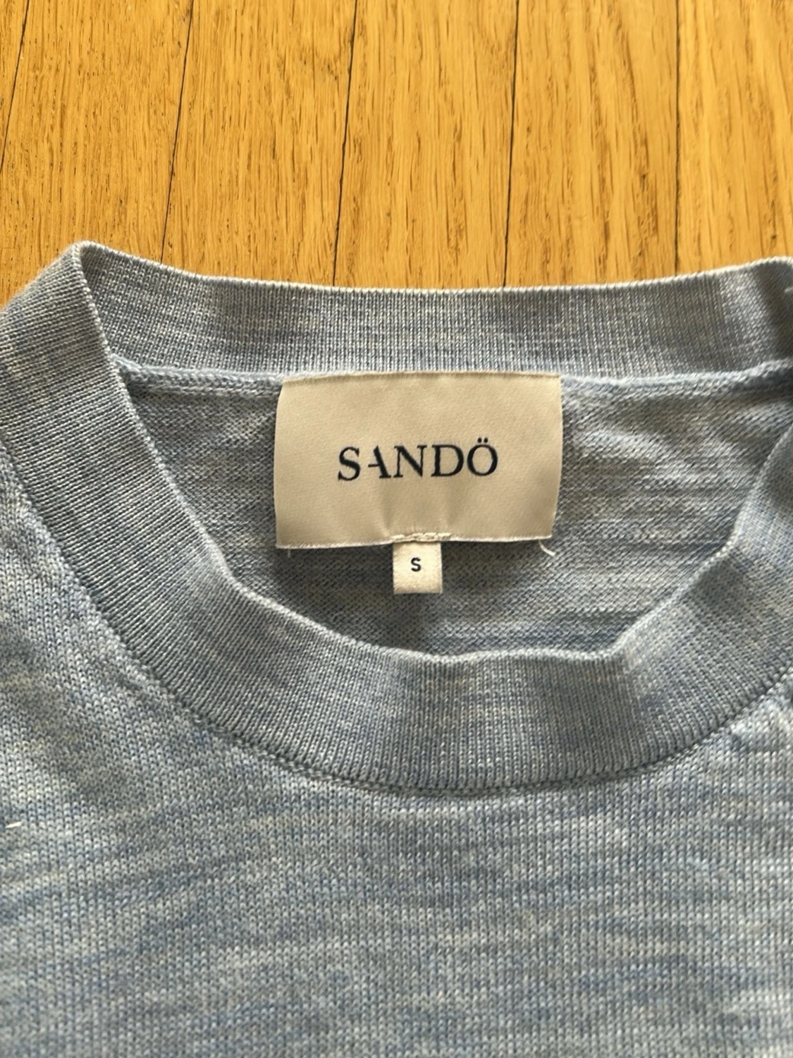 Ljusblå stickad tröja från Sandö - 1