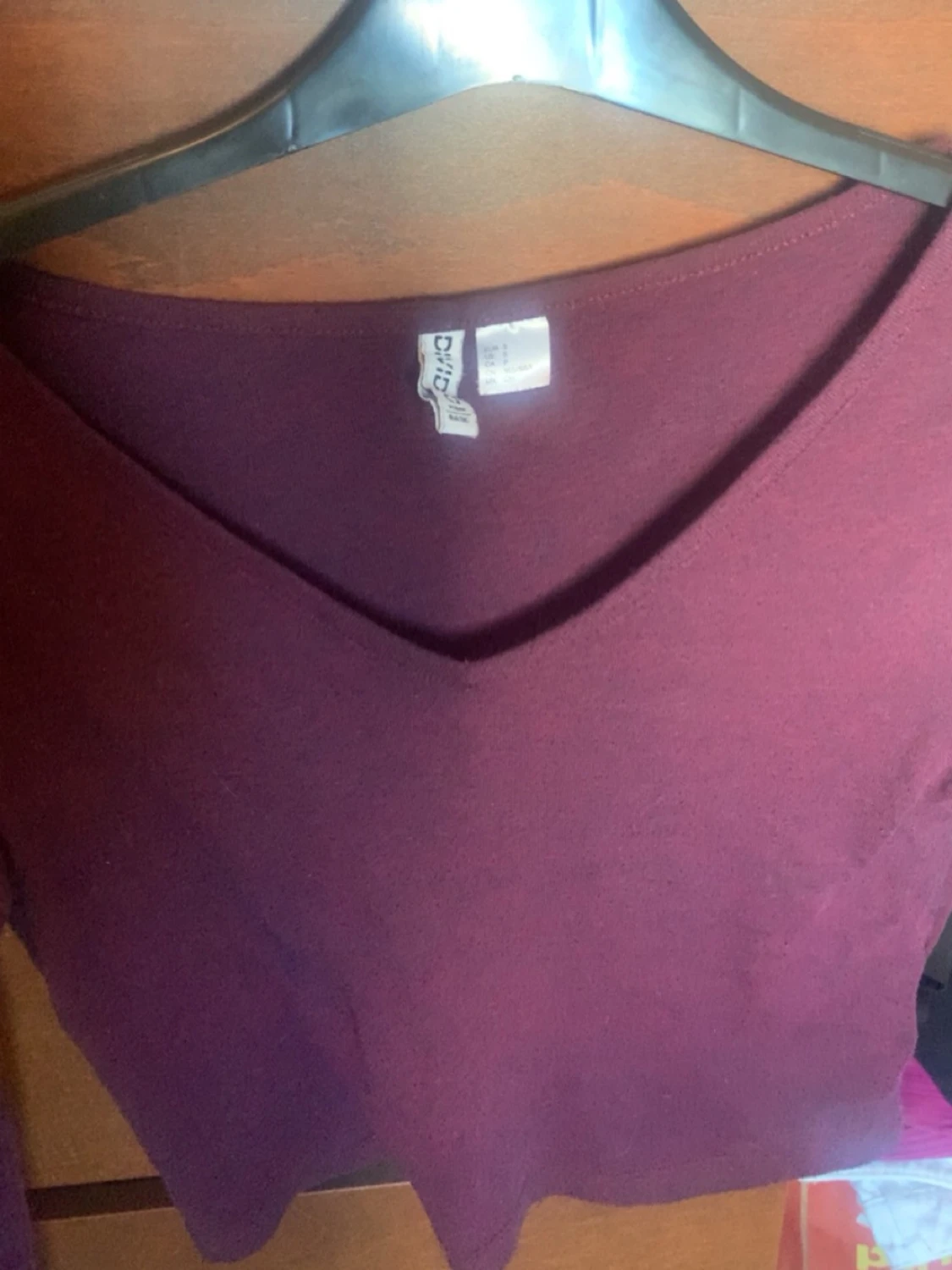 Mörklila croppad långärmad topp - 2
