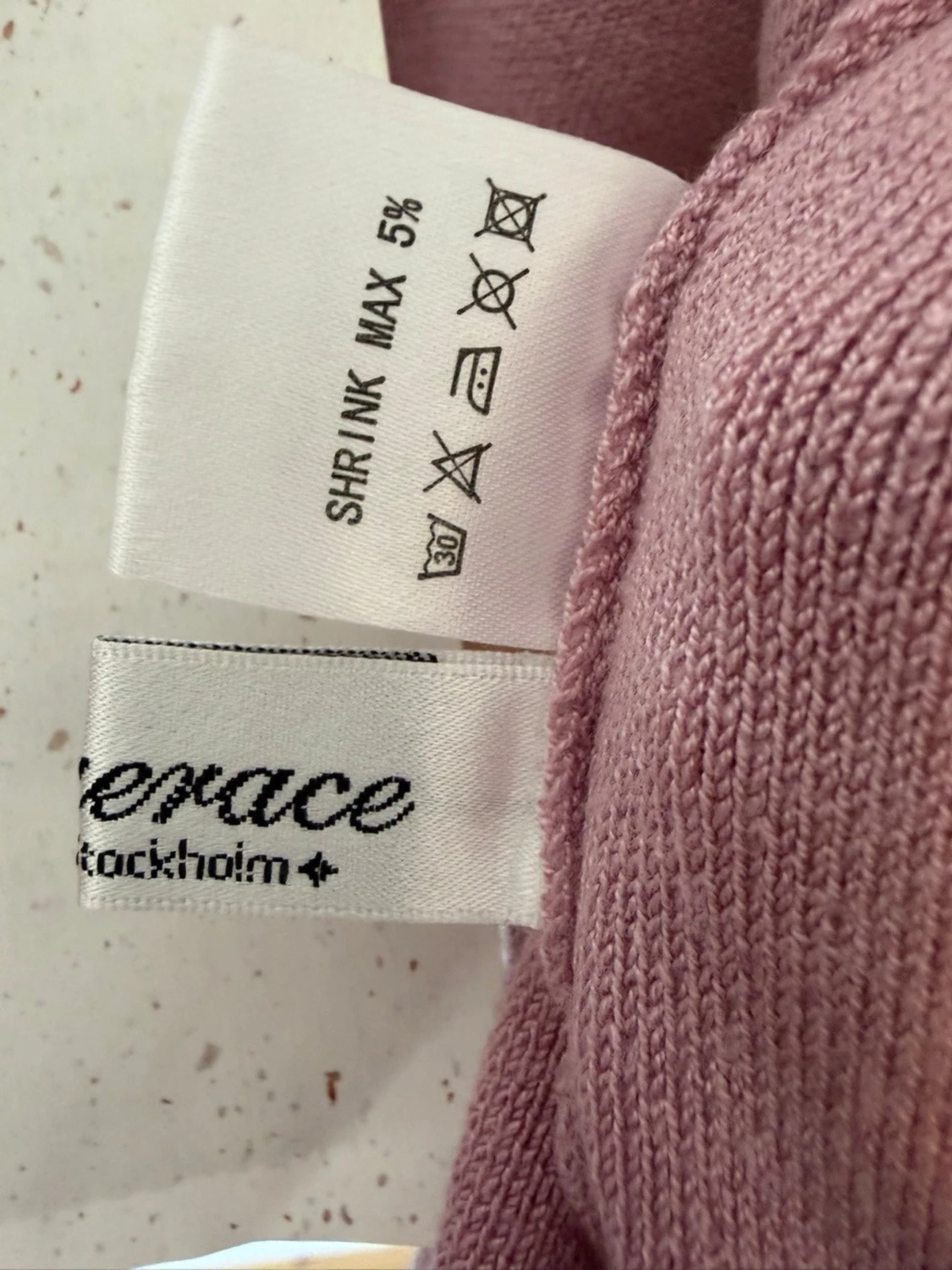 Ljusrosa kofta med trekvartsärm - 5