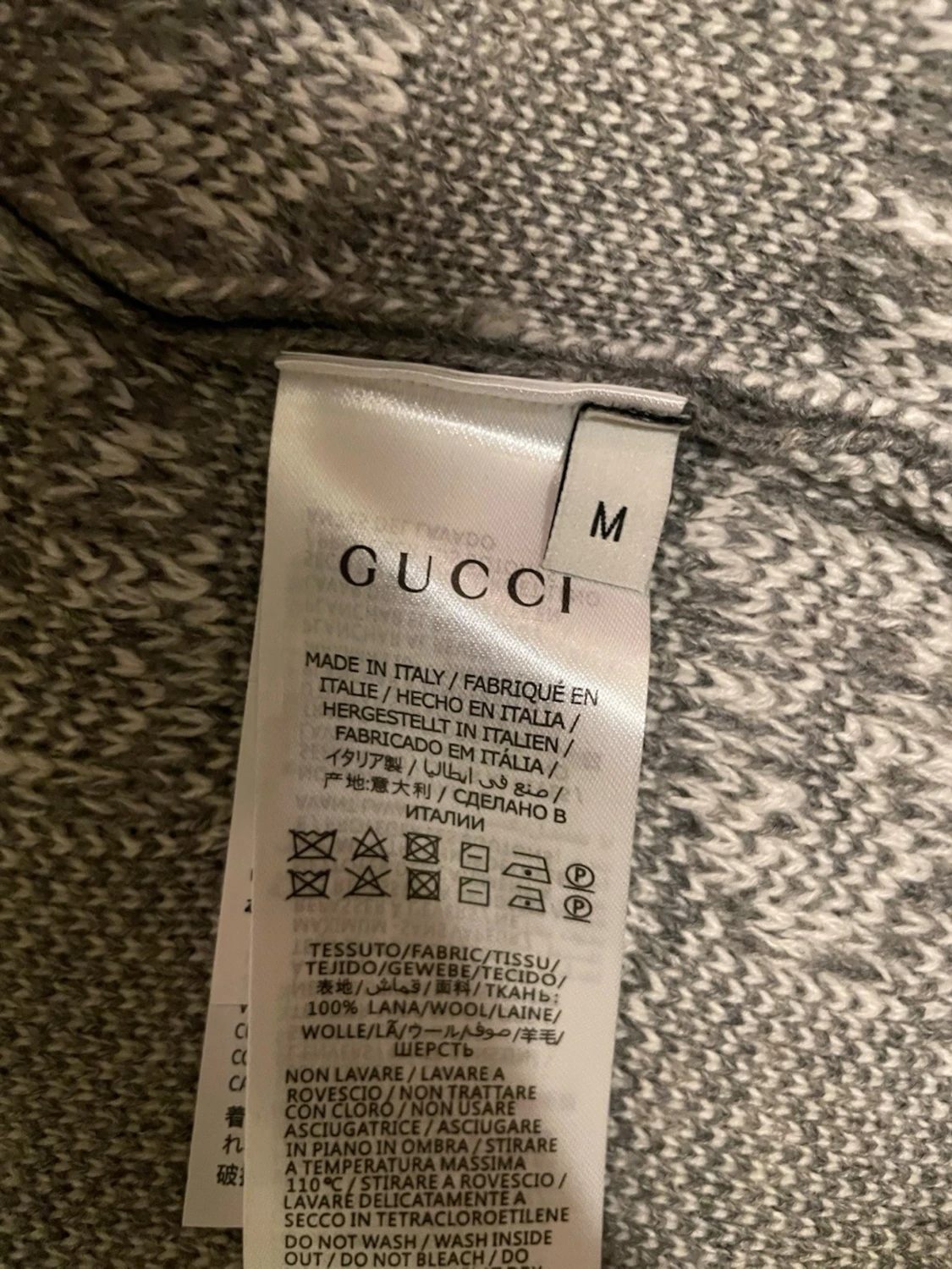 Grå stickad ziptröja från Gucci - 1