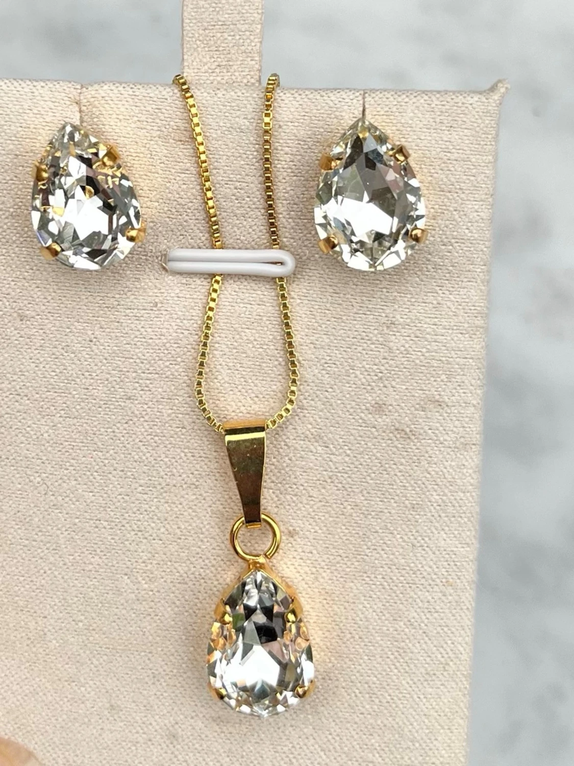 Smyckesset stud halsband kristall  - 2