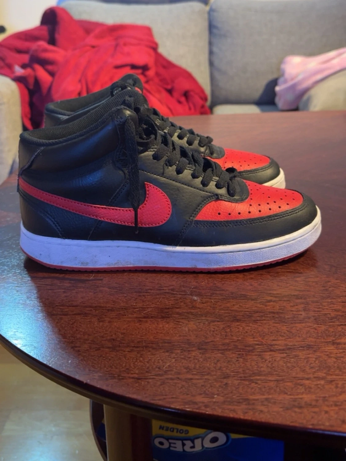 Nike svart-röda high sneakers - 1