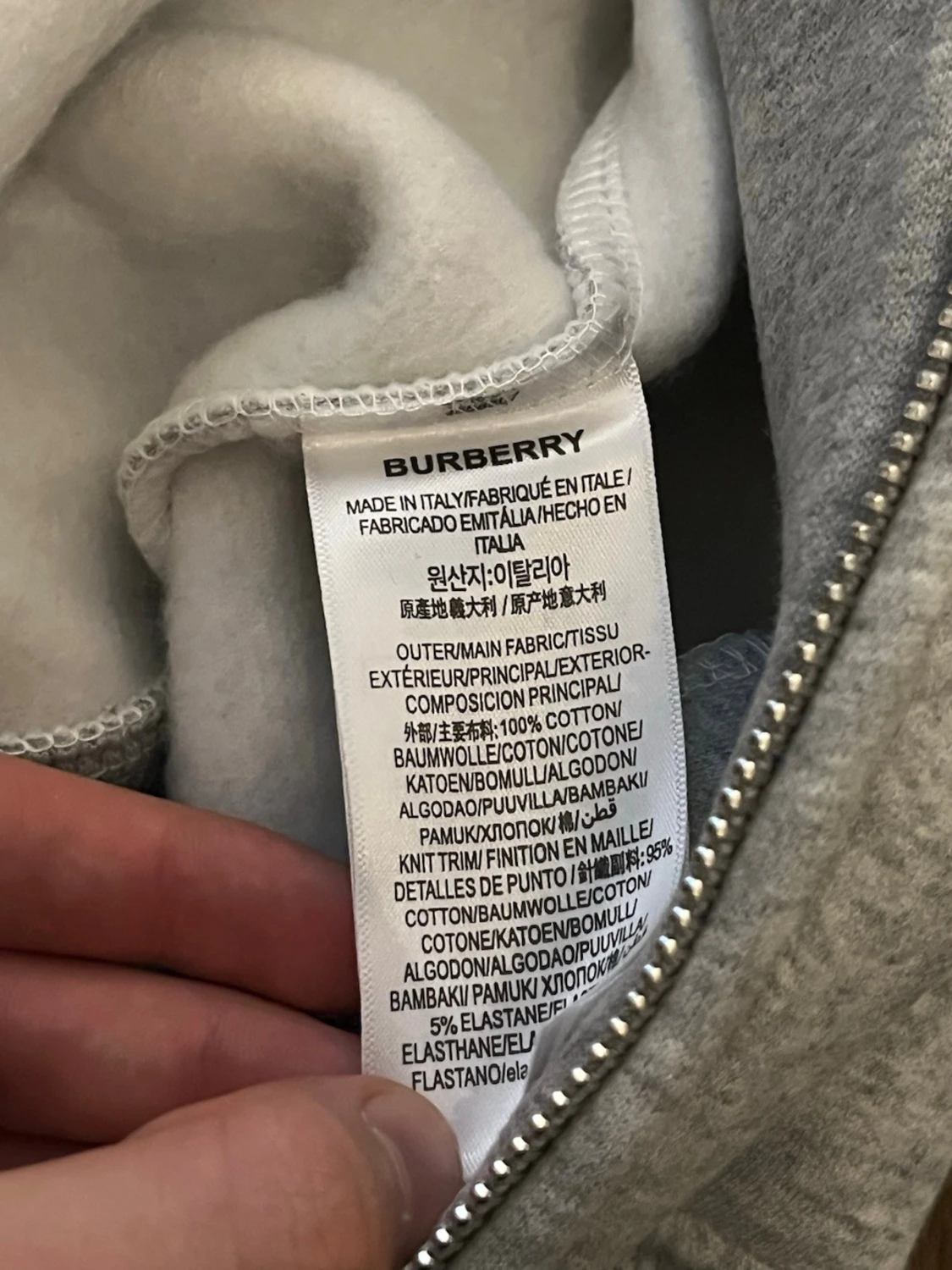 Grå zip hoodie från Burberry - 3