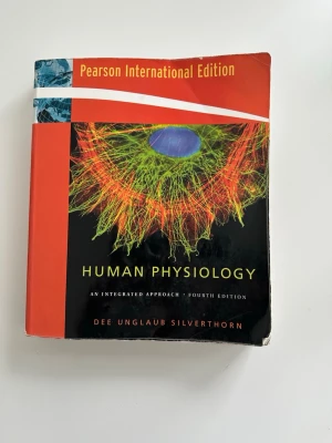 Human Physiology kursbok, Silverthorn - Human Physiology: An Integrated Approach, Fourth Edition av Dee Unglaub Silverthorn, 2007. Pearson International Edition. Nypris 1049:-.  ISBN 0-321-39624-3  Kursbok inom medicis och hälsa.Boken är en kursbok i fysiologi med fokus på människokroppens funktioner. 