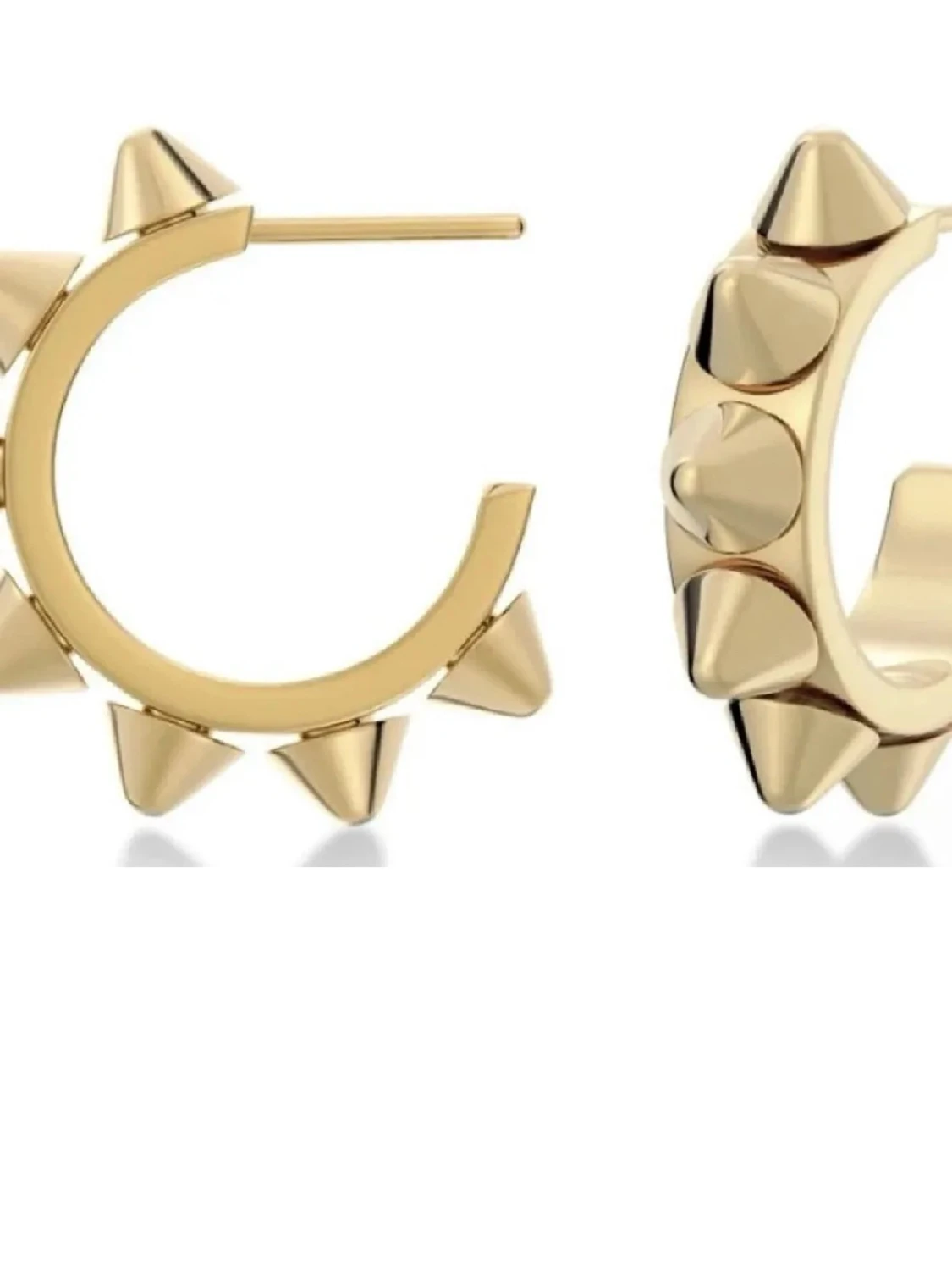 Guldpläterade hoops med nitar