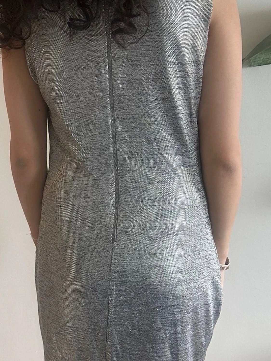 Silver ärmlös kortklänning - 1