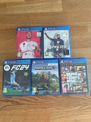 GAME BUNDLE  - SELLING 5 GAMES FOR PS4 FIFA20 FIFA23 FIFA24 MINECRAFT GTA5