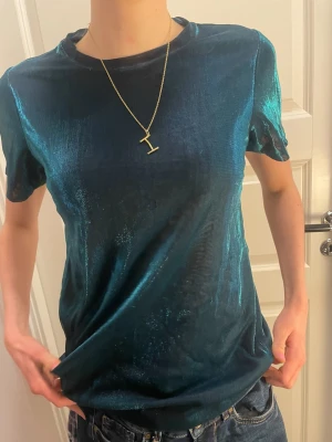 Maje tröja- glansig t-shirt i grön sammet - Hejj! Säljer en snygg grön t-shirt i glansigt sammetsmaterial från Maje. T-shirten har korta ärmar och en klassisk rund halsringning. Använd ett fåtal gånger. Perfekt för fest men även för att klä upp sig lite till vardag. Pris kan diskuteras.