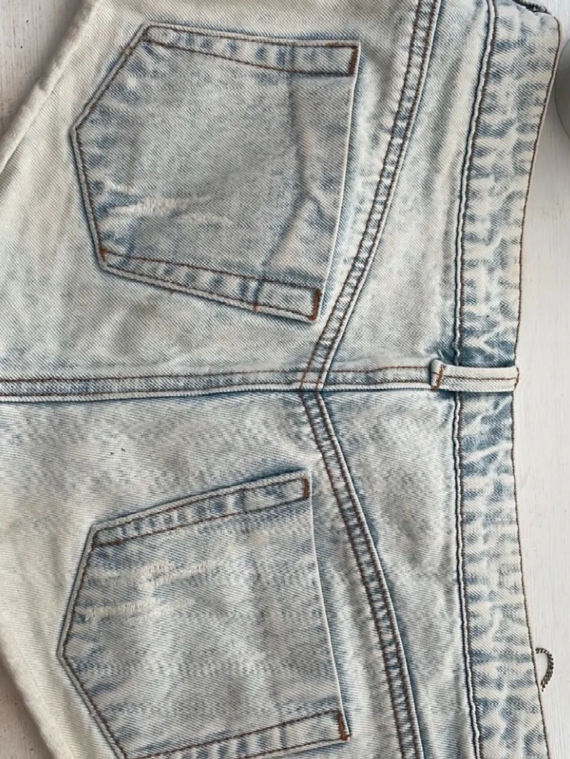 Blåvita jeansshorts - 2