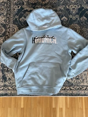 Ljusblå hoodie från Hoodrich - Snygg ljusblå hoodie från Hoodrich med tryck på bröstet och ryggen. Klassisk känguruficka framtill och stor huva. Tillverkad i mjukt material, perfekt för en avslappnad streetwear-look. Texten 'FROM NOTHING TO SOMETHING' ger extra attityd.